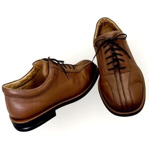 Sandro Mens Leather Lace Up Oxford Comfort Walk Shoes Casual Gel Size 8 Brown